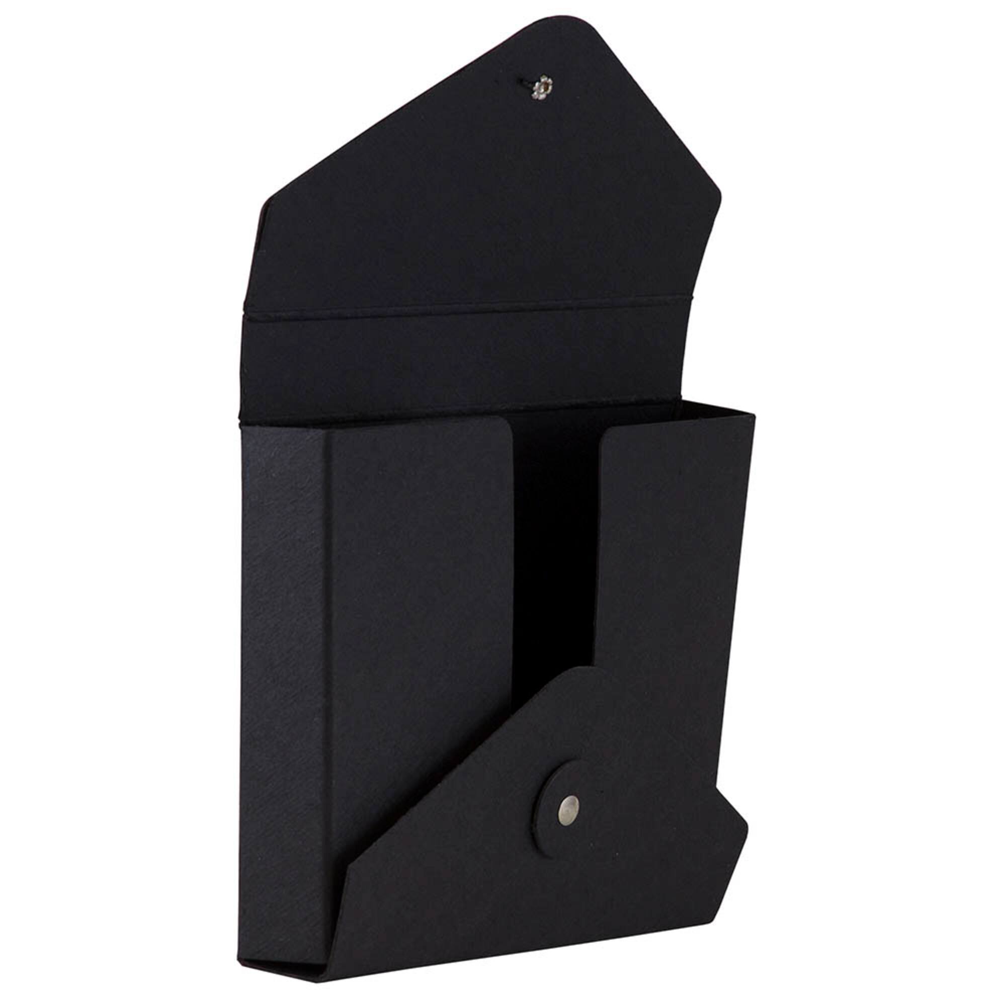 JAM Paper Black 5.25" x 6.75" Button & String Tie Portfolio